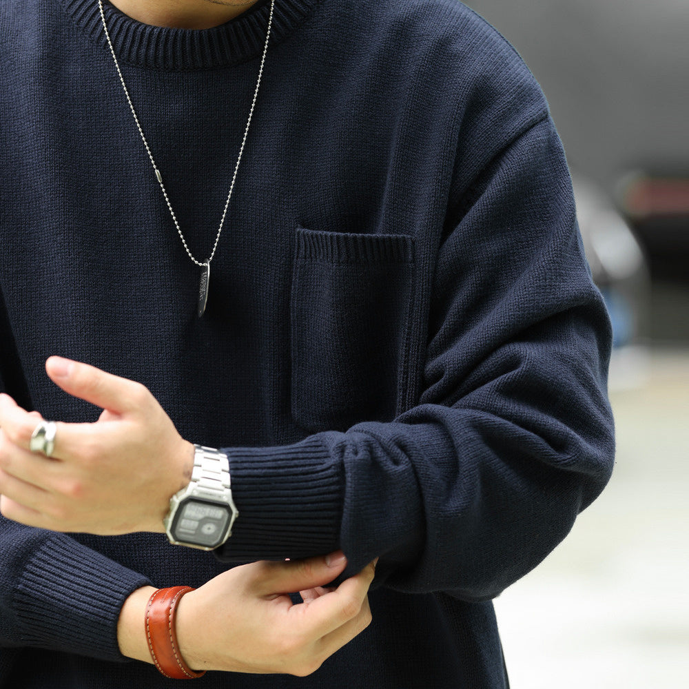 Lazy Sweater Men's Autumn and Winter New Style Pocket Hoodie Warm Base