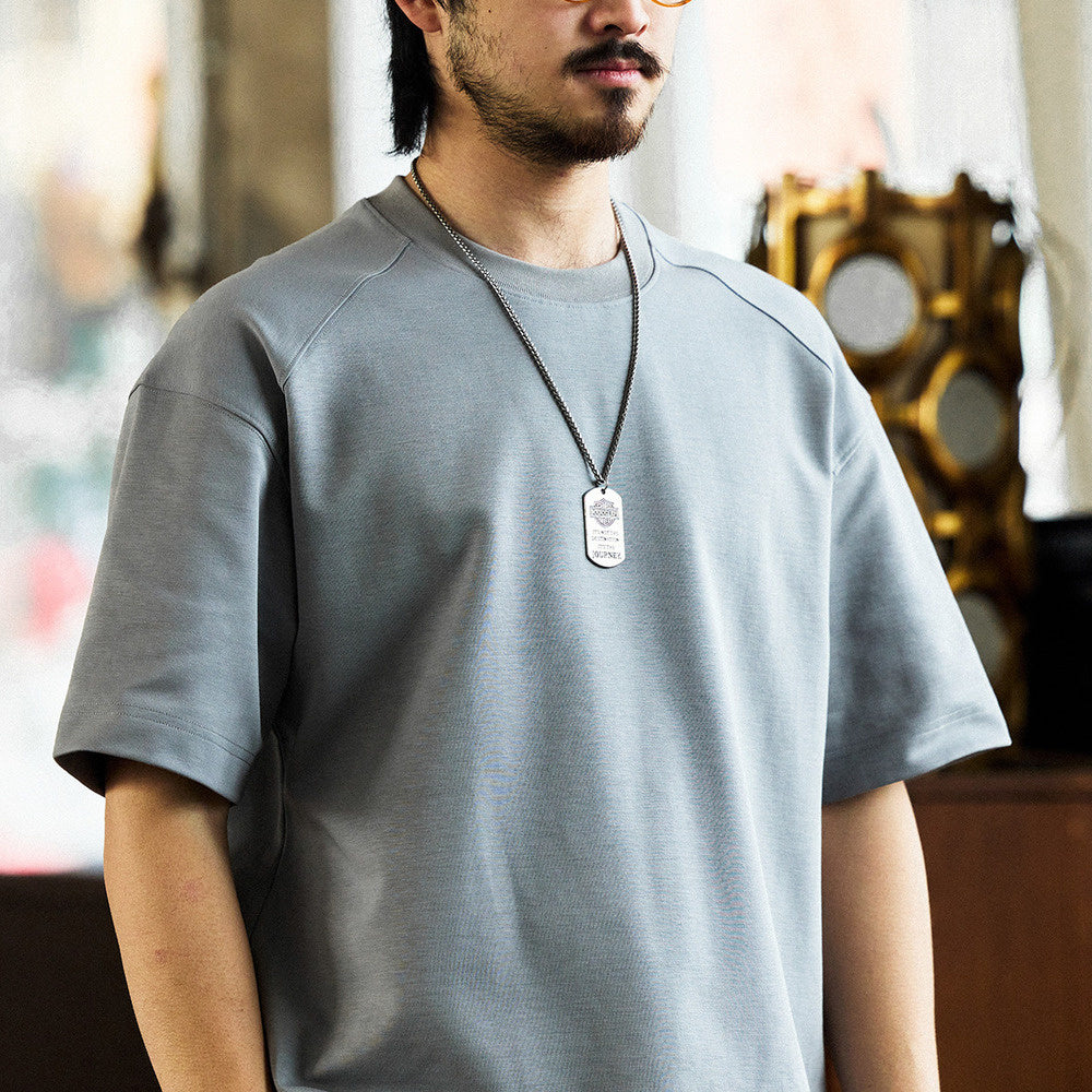 American 240g long staple cotton men's loose round neck casual T-shirt