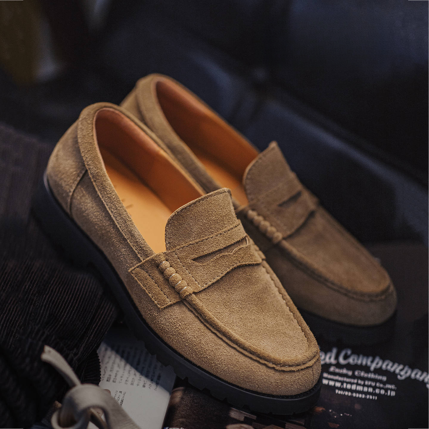 Old Money Style Men's 2025 New Leather Casual Flip Fur Leather Shoes