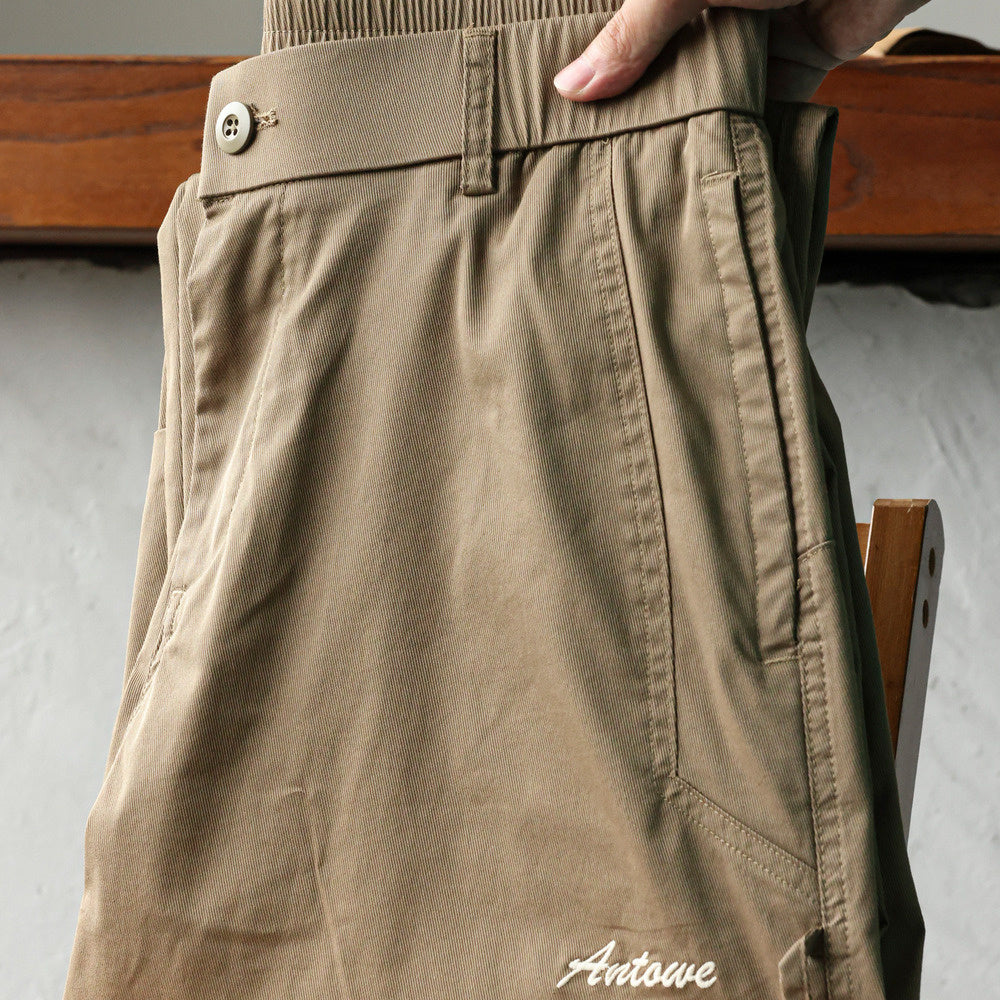 Heavyweight Layered Pleated Designer Work Pants Outdoor Loose Straight Casual Paratrooper Pants