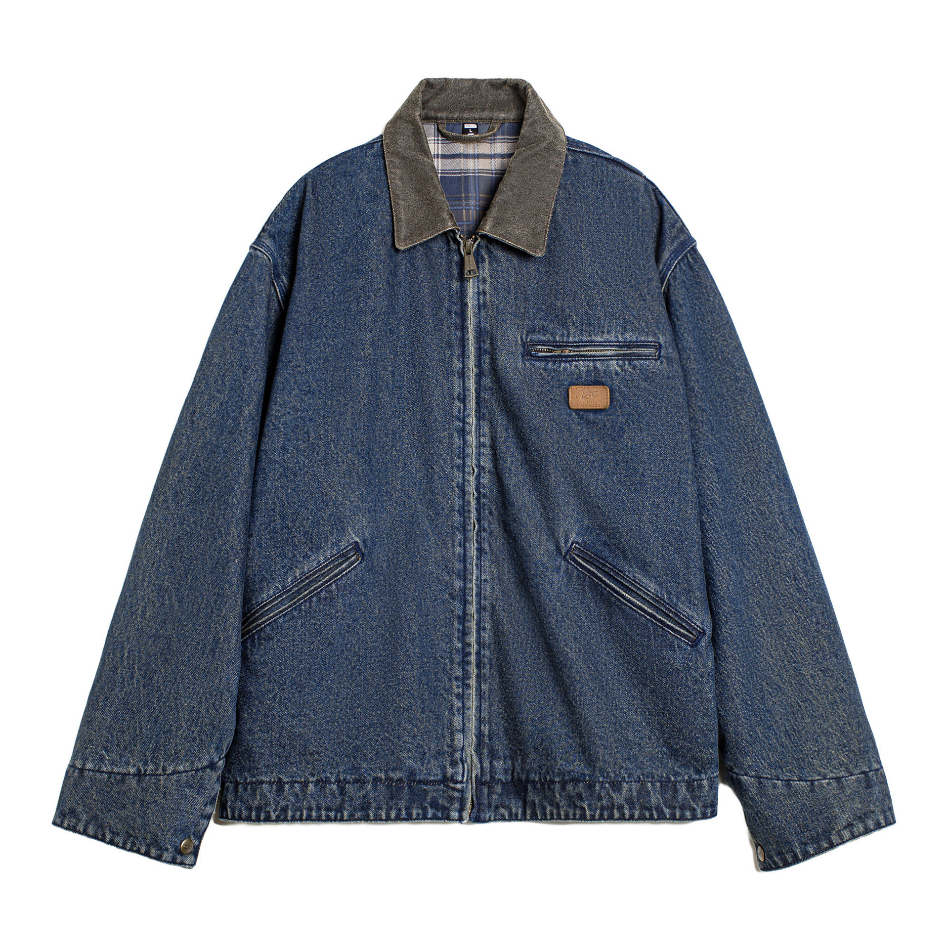 American Retro Denim Detroit Jacket Washed And Worn Short Casual Lapel Jacket