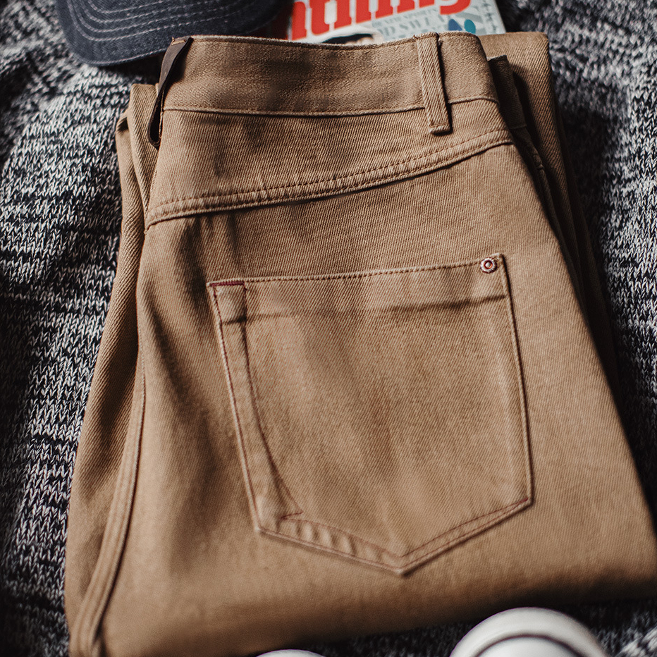 American Retro Khaki Maillard Straight Leg Casual Jeans