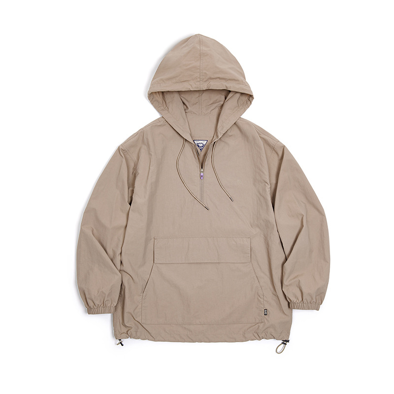 Maden Mountain outdoor half zip hooded jacket hoodie sports style loose casual pullover jacket