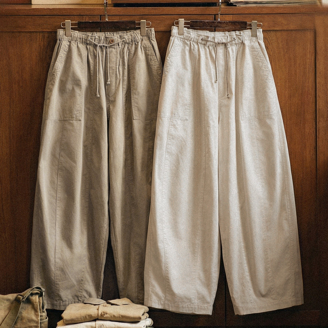 American Retro Loose Silhouette Khaki Japanese Casual Harem Pants