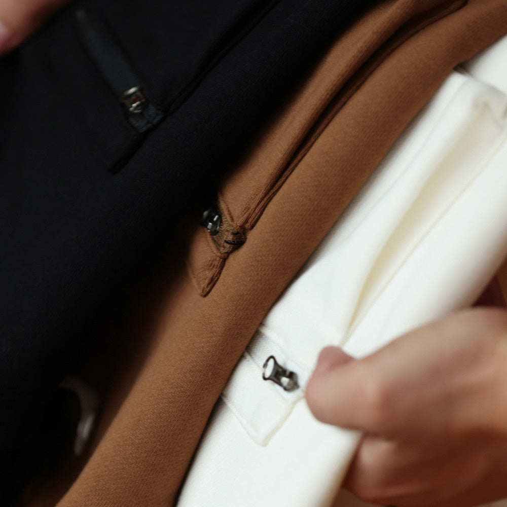 Casual workwear 3D pocket hoodie 360g looped bottom sports round neck long sleeved top