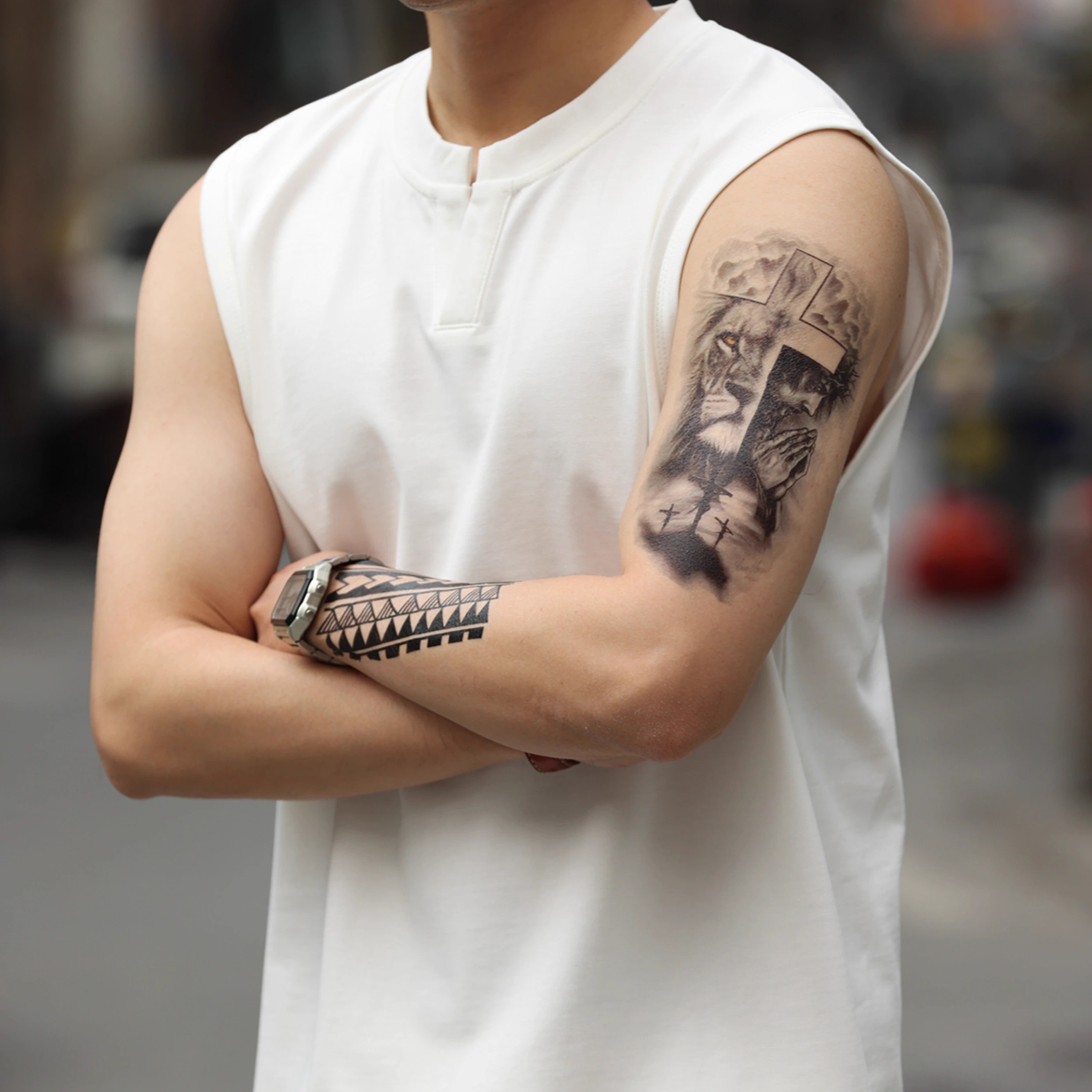 American style 345g polo neck men's casual sports hardback vest