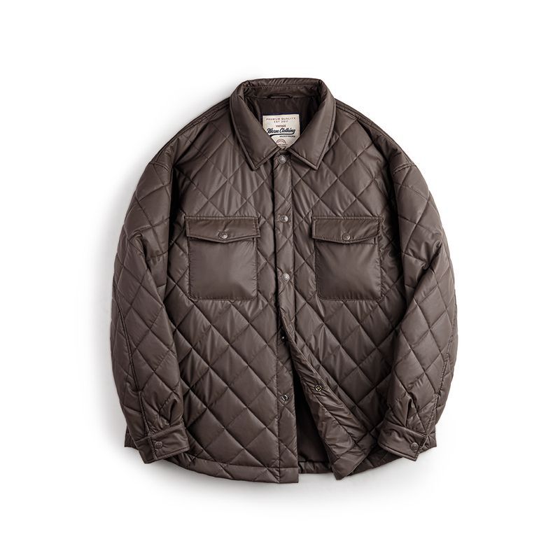 Madden Workwear American Retro Quilted Diamond Lattice Jacket Cotton-Padded Jacket Loose Lapels Warm Cotton Coat Men's Autumn and Winter