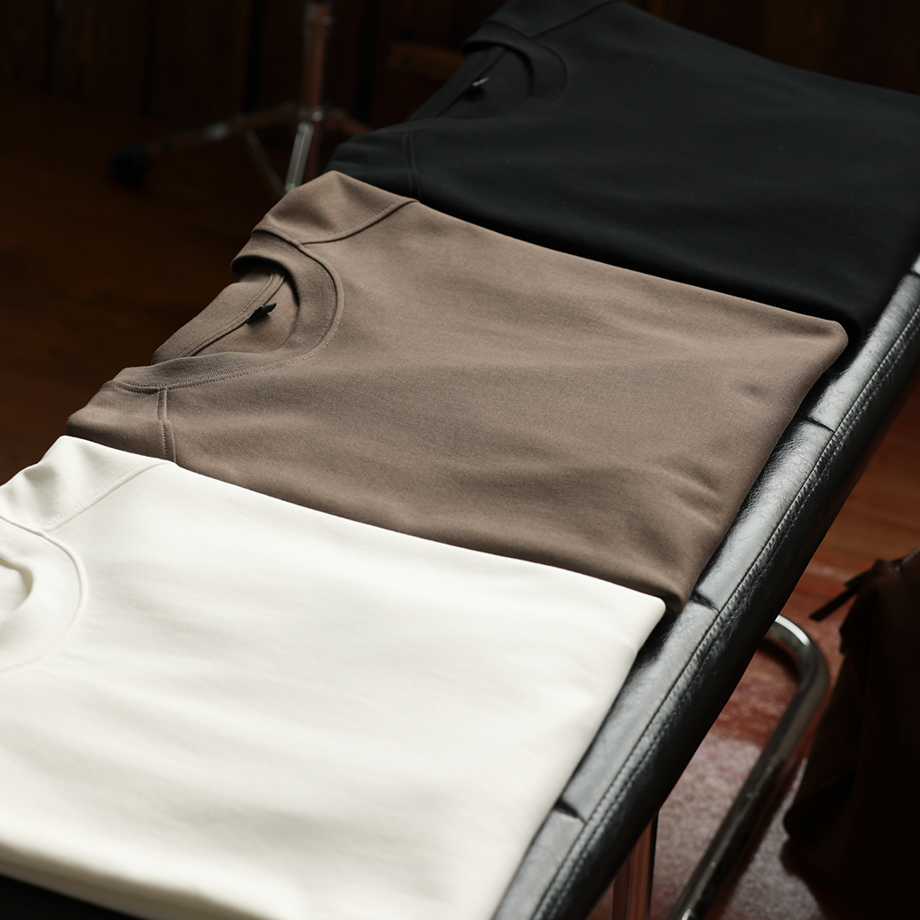 American Casual 280g Spliced Men'S Saddle Shoulder Cleanfit Long Sleeved T-Shirt