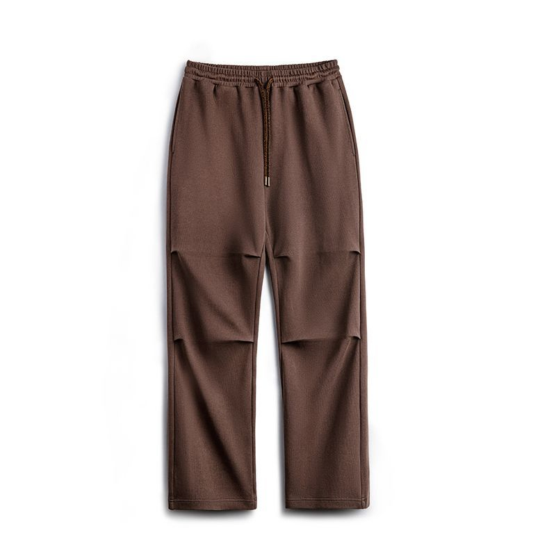 Maden retro double pleated drop feeling paratrooper pants, loose straight tube elastic waist, no ironing casual sweatpants