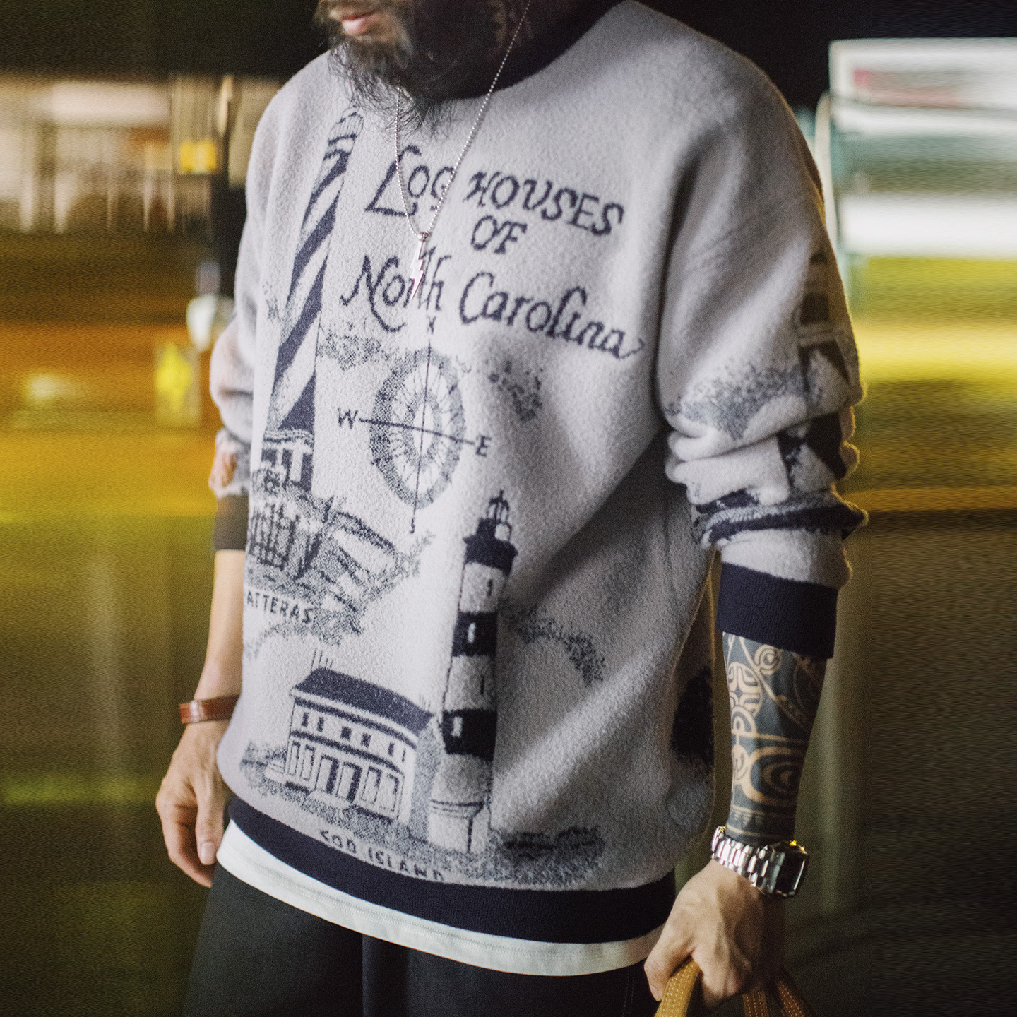 American Gray Round Neck Warm And Lazy Style Loose Sweater