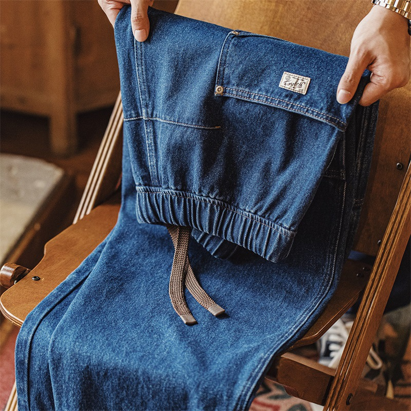 Autumn American retro men's loose straight leg casual jeans