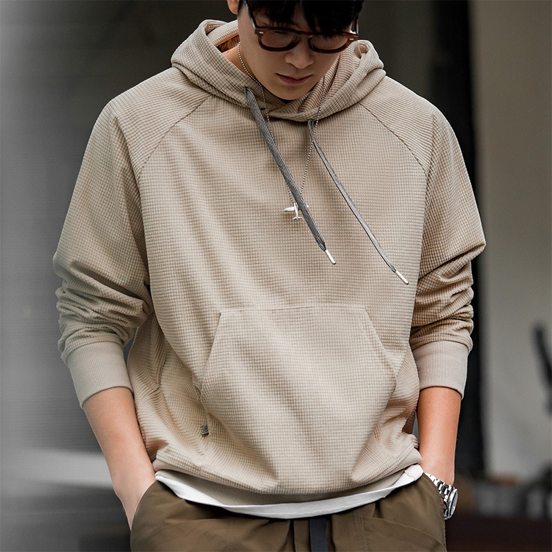 Maden Retro Corn Embroidered Hooded Sweater All-Match Solid Color Pullover