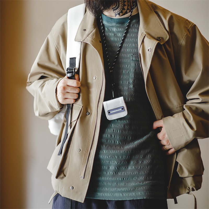 Maden M65 Jacket Multi-Pocket Lapel Amekaji Loose Khaki Coat