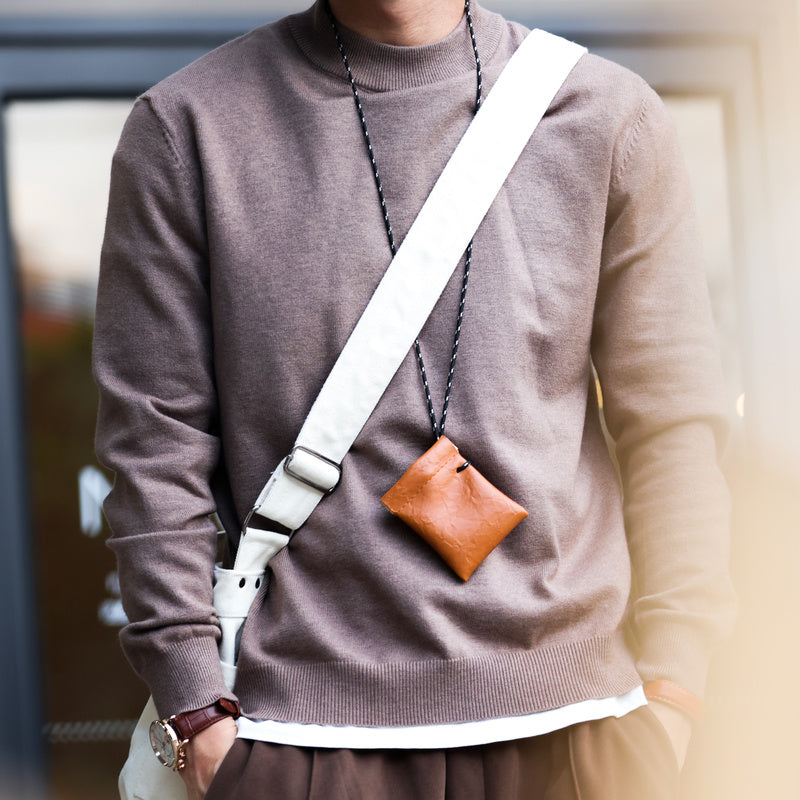 Casual semi high neck sweater for men, warm and paired with Amikhaki l