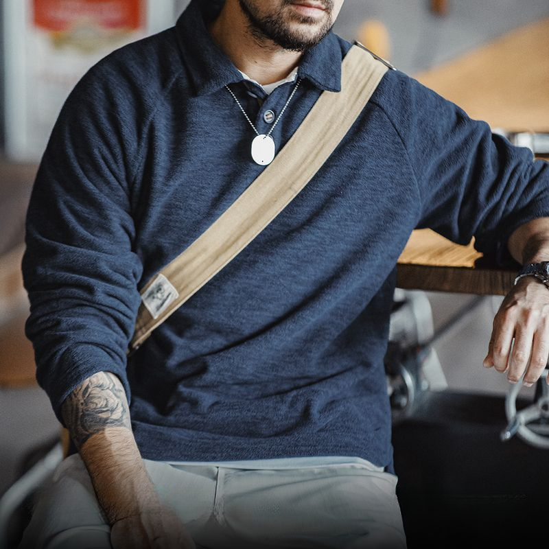 Madden Casual Half Placket Rocker Floral Yarn Sweatshirt Loose Placket Sleeve Pullover Top