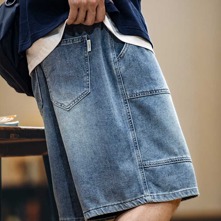 Summer American retro Lyocell washed denim shorts