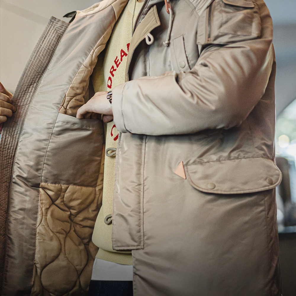 Madden Workwear American N3B Pilot Jacket Cotton-Padded Military Style Thick Mid-Length Hooded Jacket Men's Autumn and Winter