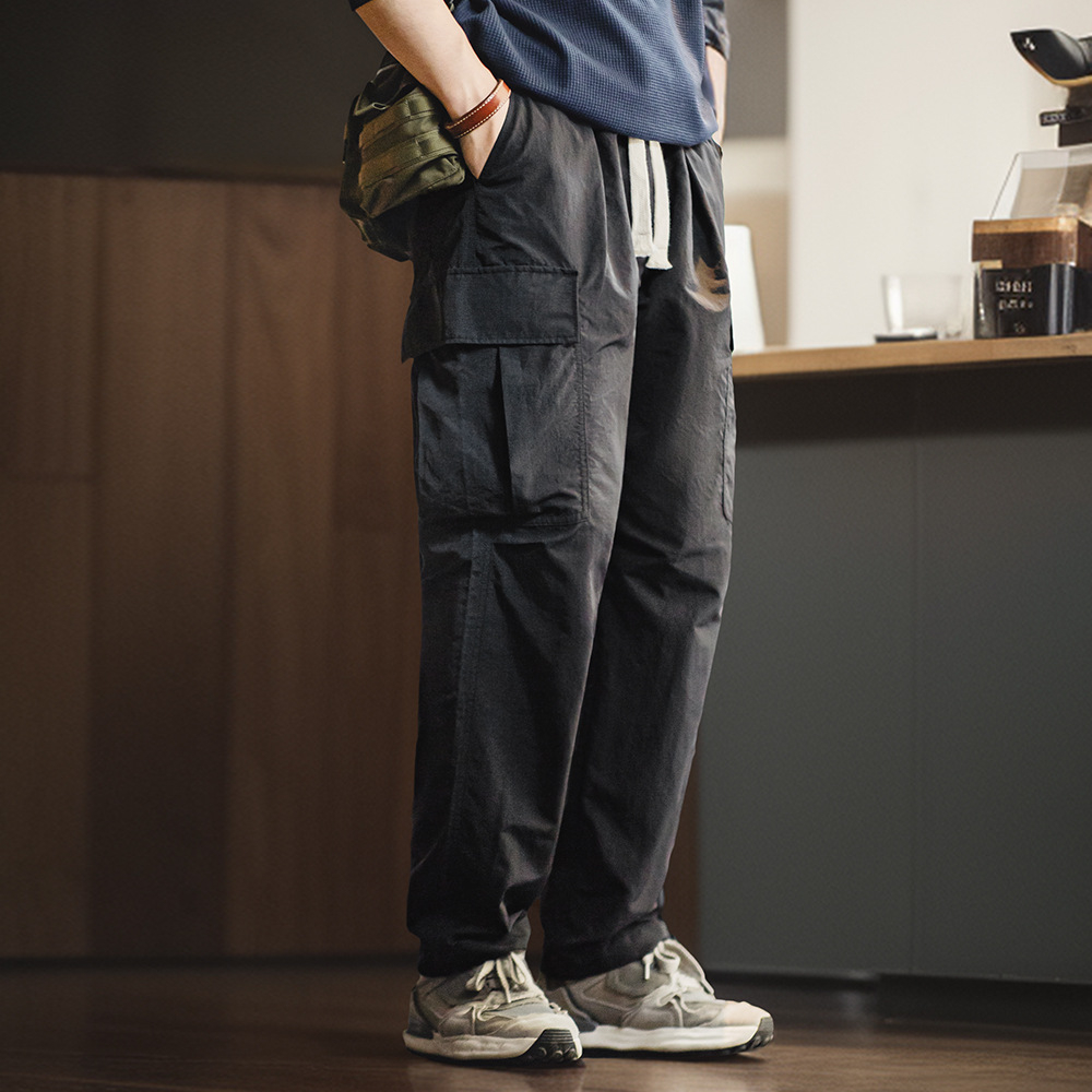 Maden Retro Multi Pocket Waterproof Casual Pants Cleanfit Outdoor Straight Leg Pants