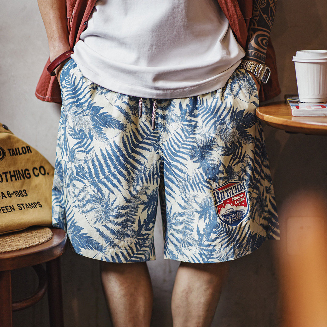 American Printed Beach Shorts, Beach Vacation Shorts, Loose And Thin Casual Shorts