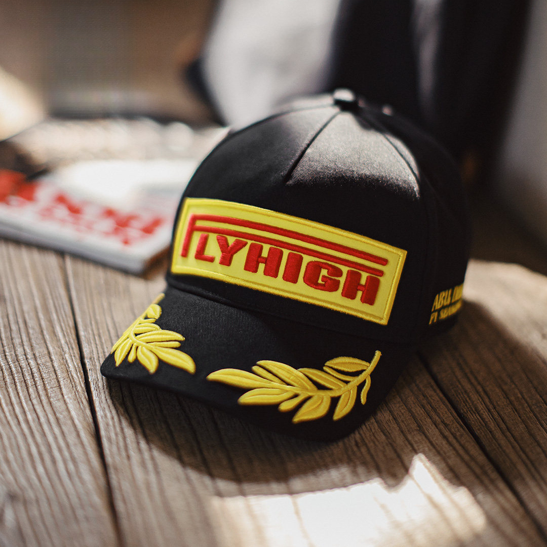 American F1 Champion Embroidered Flat Brimmed Black Baseball Cap