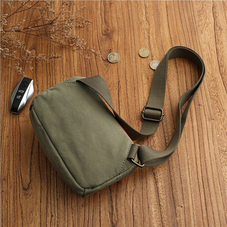Simple retro street casual large capacity canvas crossbody bag