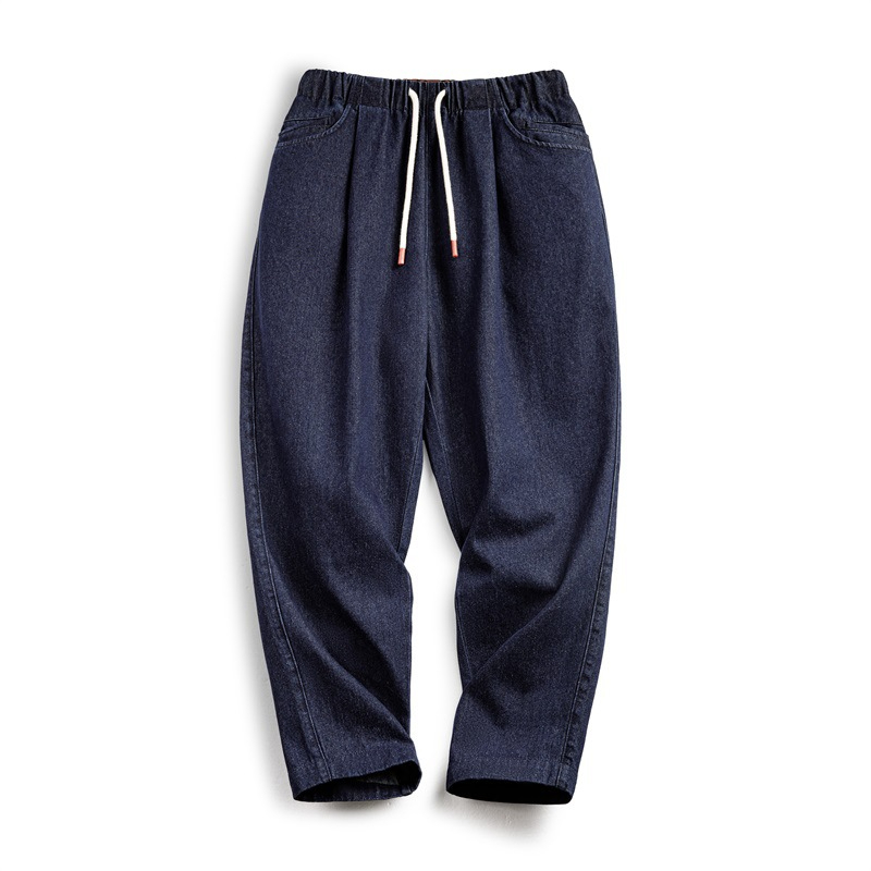 Maden casual Jogger denim jeans Vibe elastic waist band drawstring washed straight leg pants