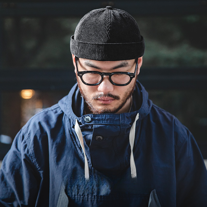 Maden Vintage Corduroy Yupi Skullcap Chinese Landlord Hat Brimless Brimless a Sailor's Cap