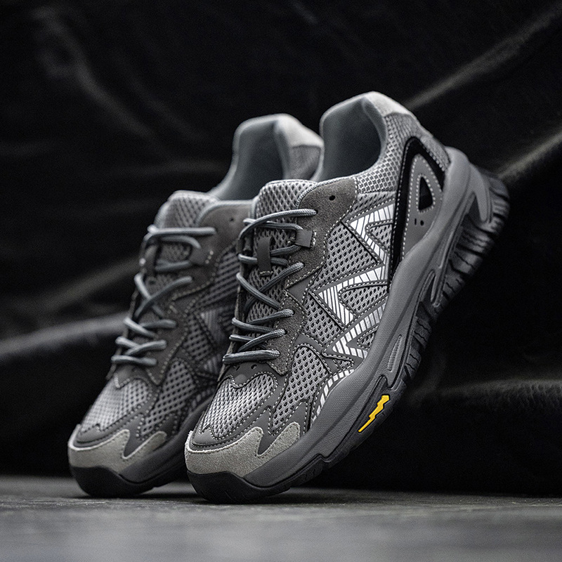 Retro Shark Teeth Men's New Thick Bottom Sports and Leisure Mesh Shoes