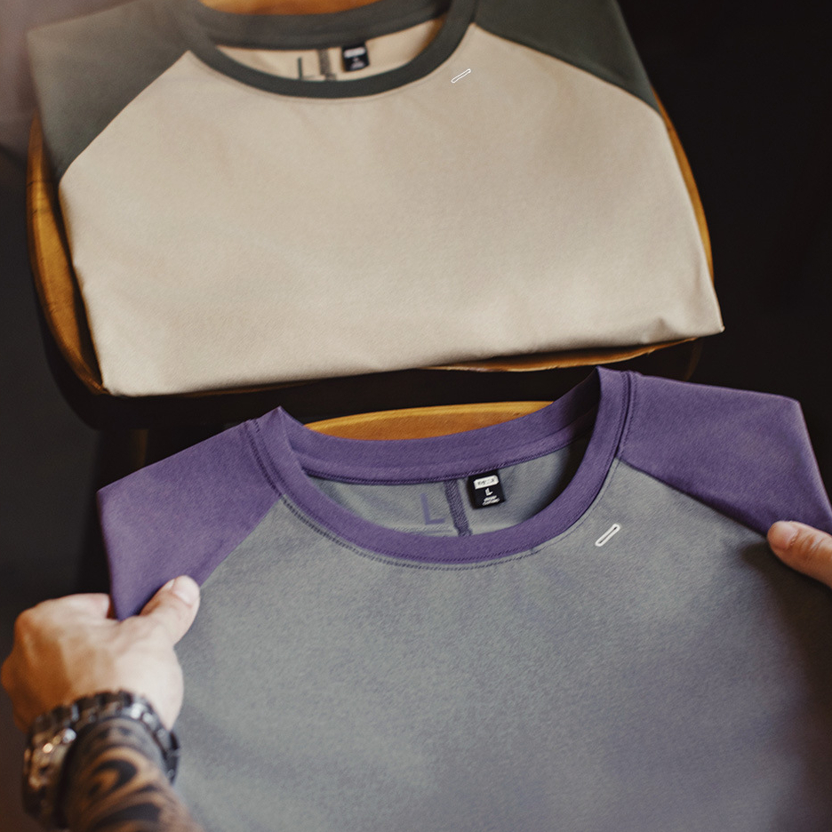 Summer American retro contrasting color men's quick drying running sports T-shirt