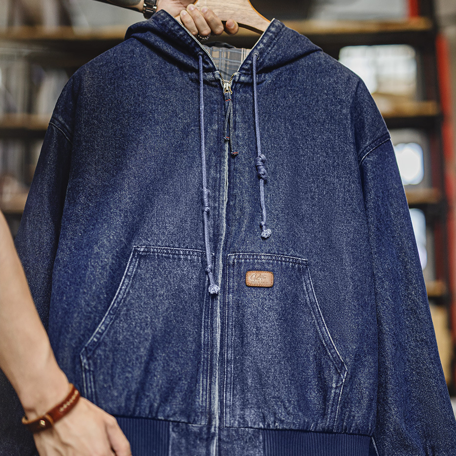 American Retro Washed Men's Denim J130 Hooded Jacket