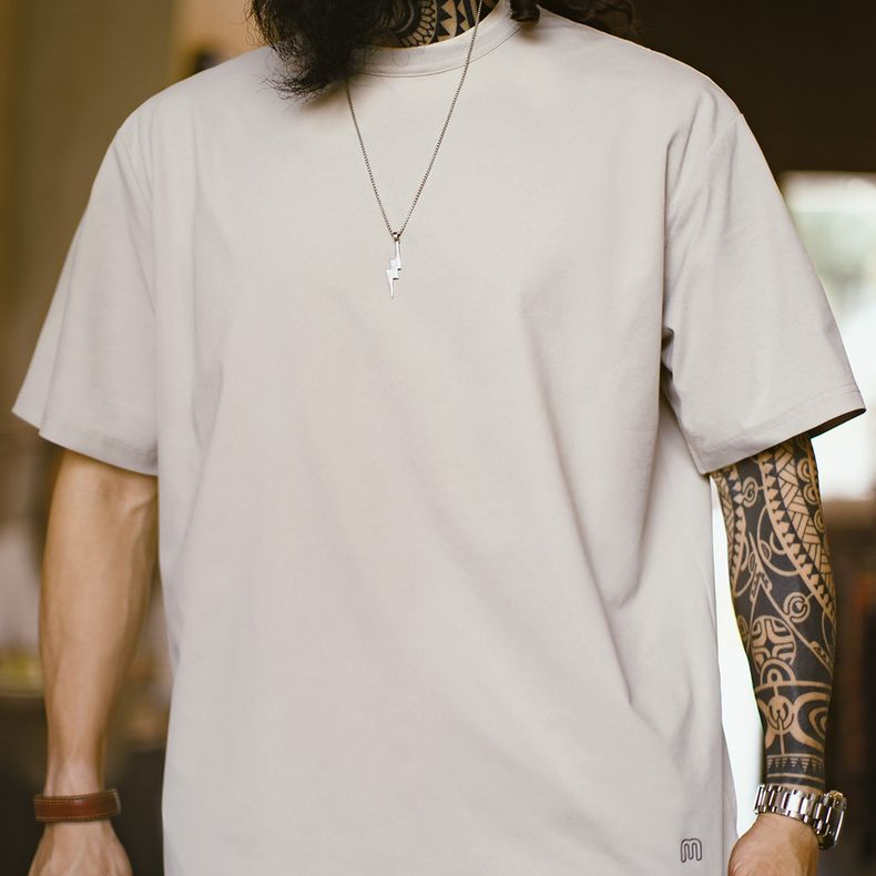 American style quick drying cool sun protection men's loose round neck T-shirt