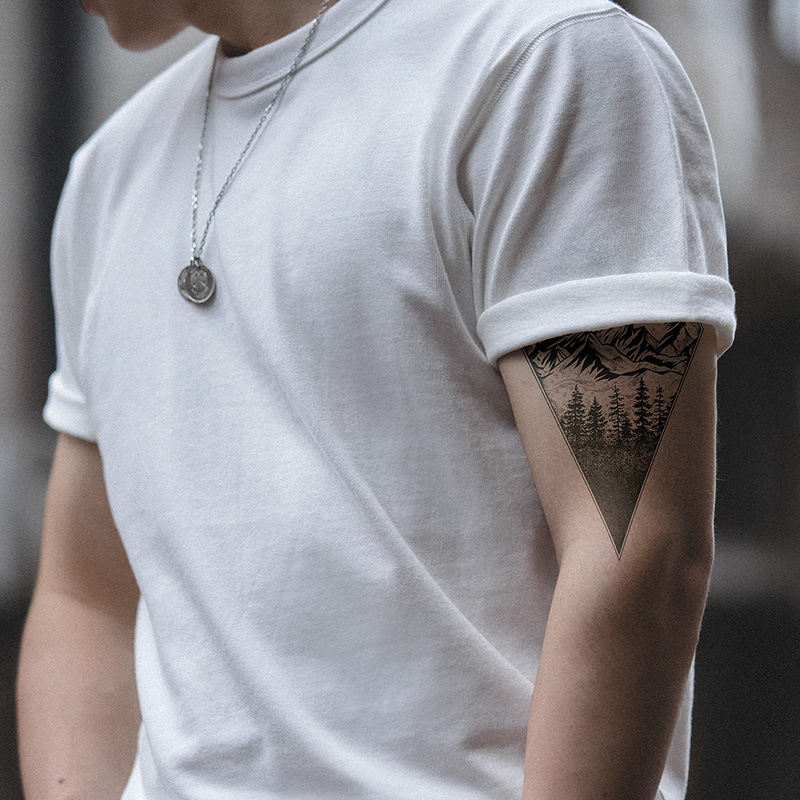 Maden Retro Crew Neck 300G Solid Color Thick Carbon Brushed T-shirt Men's Cotton Short Sleeve