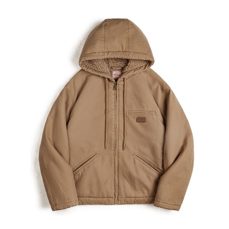 Maden Vintage J141 Hooded Jacket Cotton Lamb's Wool Padded Warm Canvas Coat