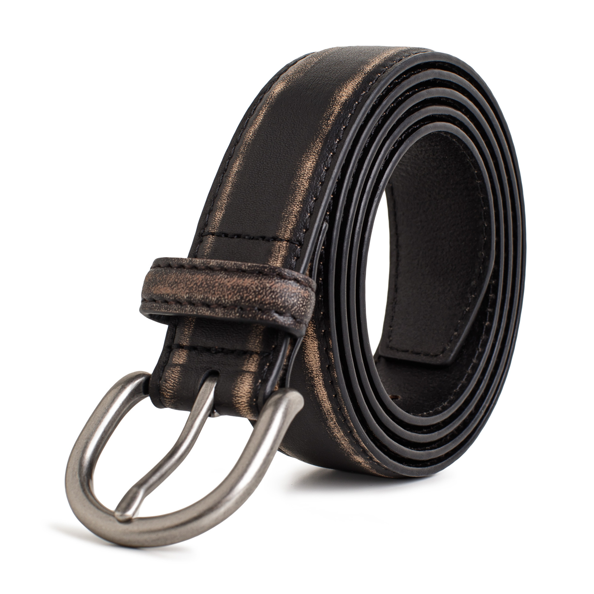 American retro top layer cowhide leather buckle hard guy belt