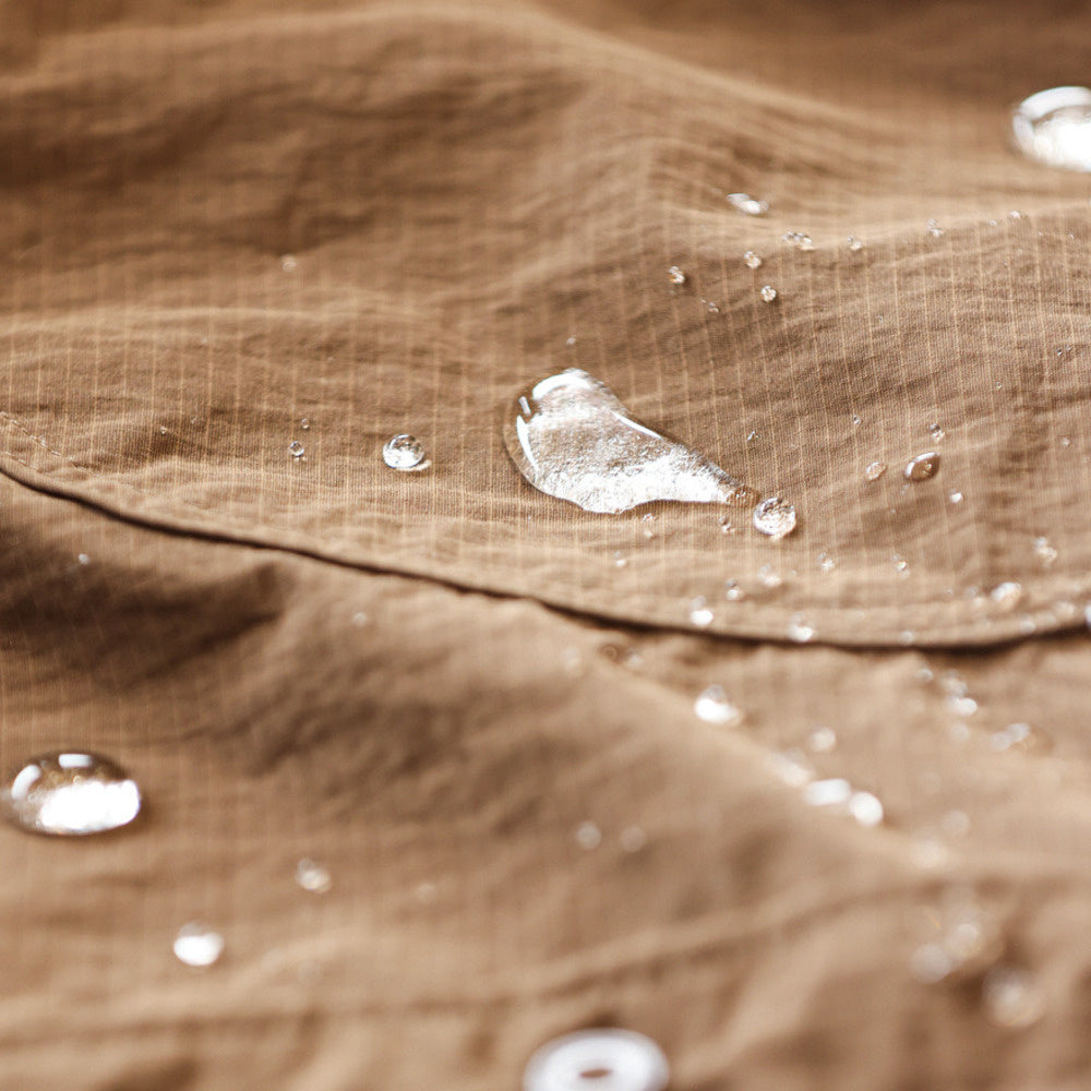 Outdoor coffee color thin long sleeved shirt, men's waterproof casual workwear, dark plaid jacket