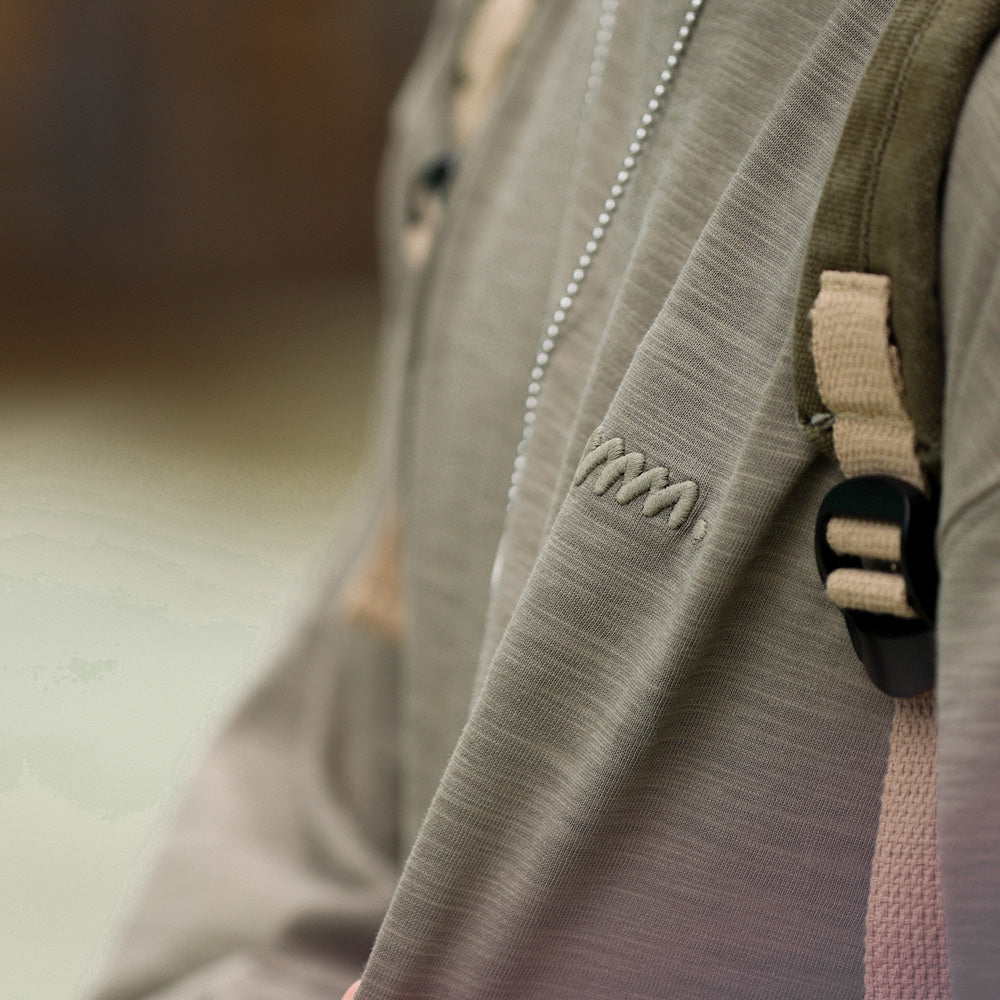 High density embroidered Indian cotton long sleeved T-shirt for men, loose and clean fit casual base shirt