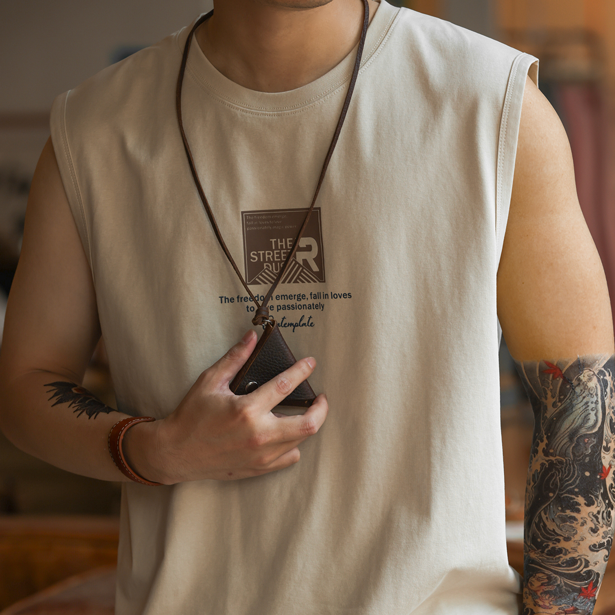 American casual men's summer printed cool sports vest