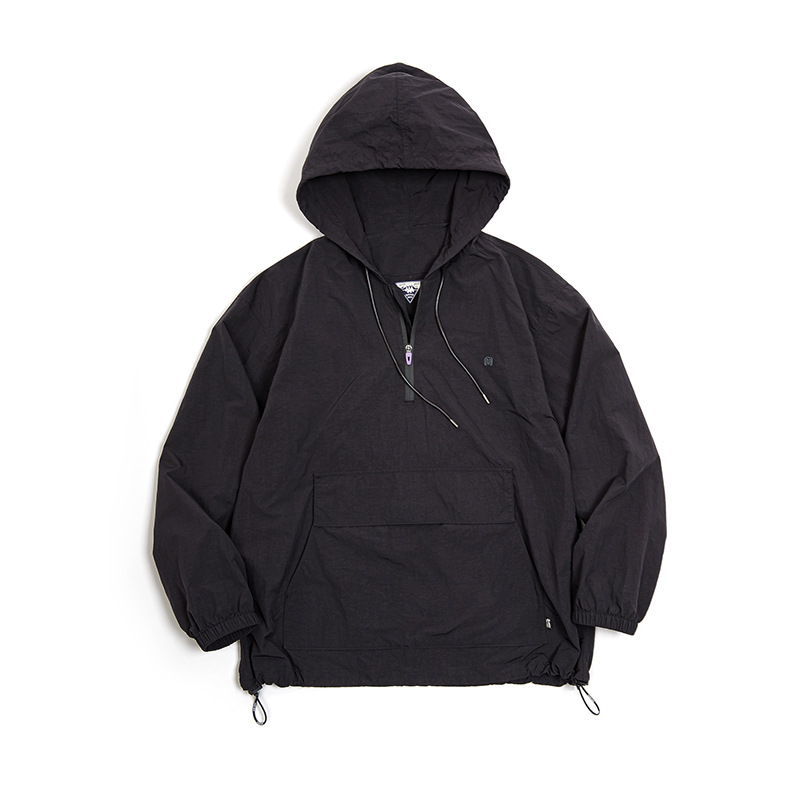 Maden Mountain outdoor half zip hooded jacket hoodie sports style loose casual pullover jacket