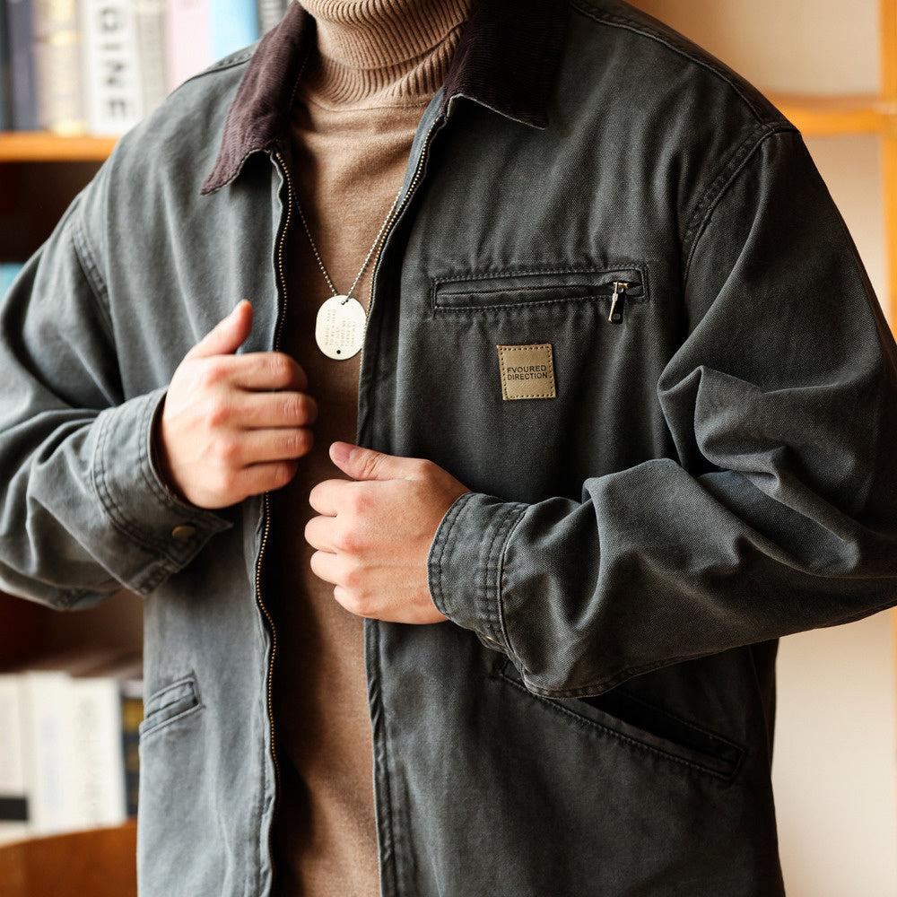 Classic J97 Detroit Work Jacket Stonewashed 380g Heavyweight Canvas Hunting Jacket