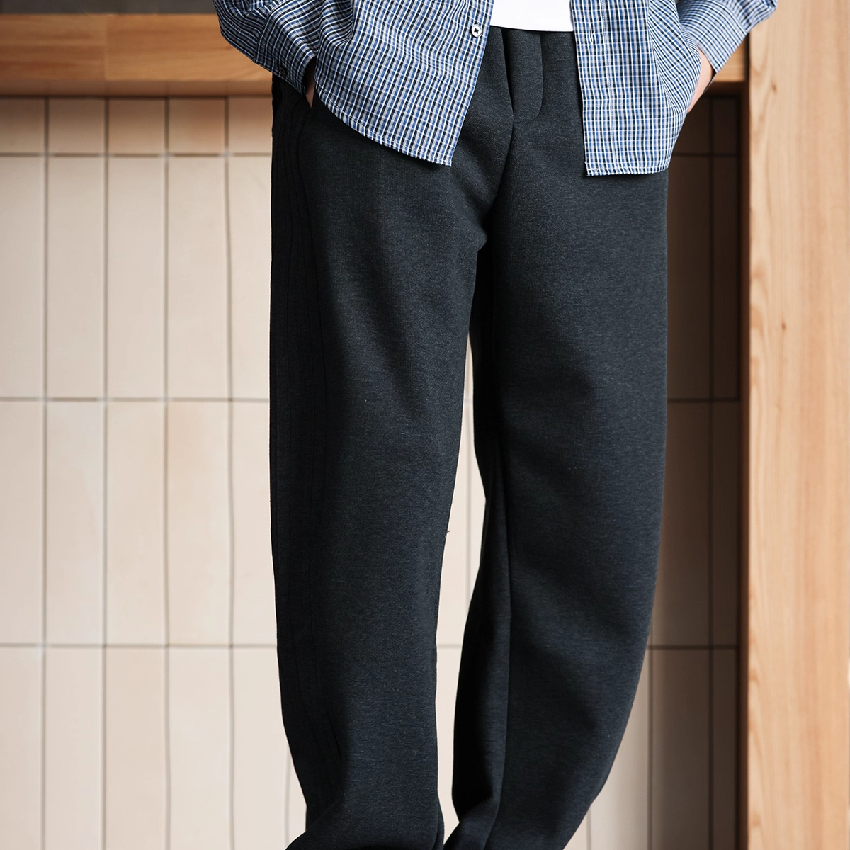 American Heavyweight Wheat Ear Cotton Small Curved Knife Men'S Warm Sports Sweatpants