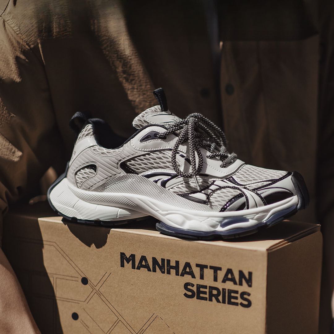 Manhattan Men's 2025 Autumn New Thick soled Mesh Height Increasing Sports and Leisure Shoes