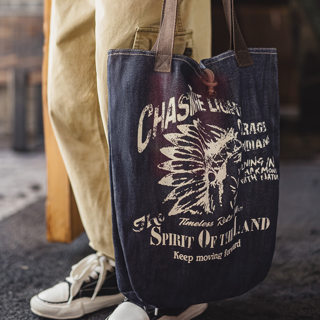 American Retro Denim Large Capacity Commuting Shoulder Bag For Making Old Handbags