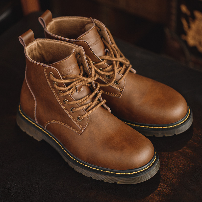 Maden High top British style work boots, medium top trendy shoes, cowhide desert boots, short boots