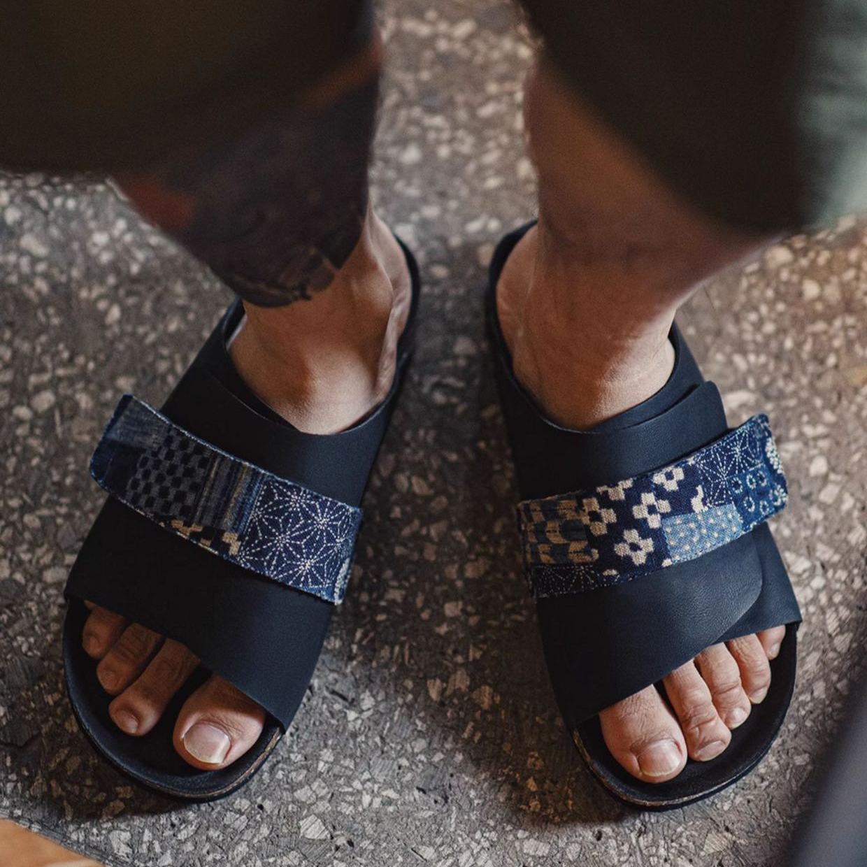 Retro Cork Men's 2025 Summer New Style External Velcro Casual Sandals