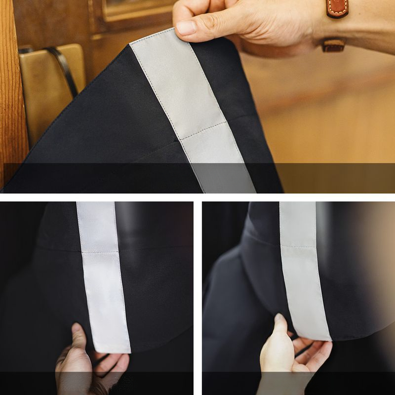 Maggoed Vintage Mid-Length Navy Parker Trench Coat Loose Windproof Hooded Jacket Coat