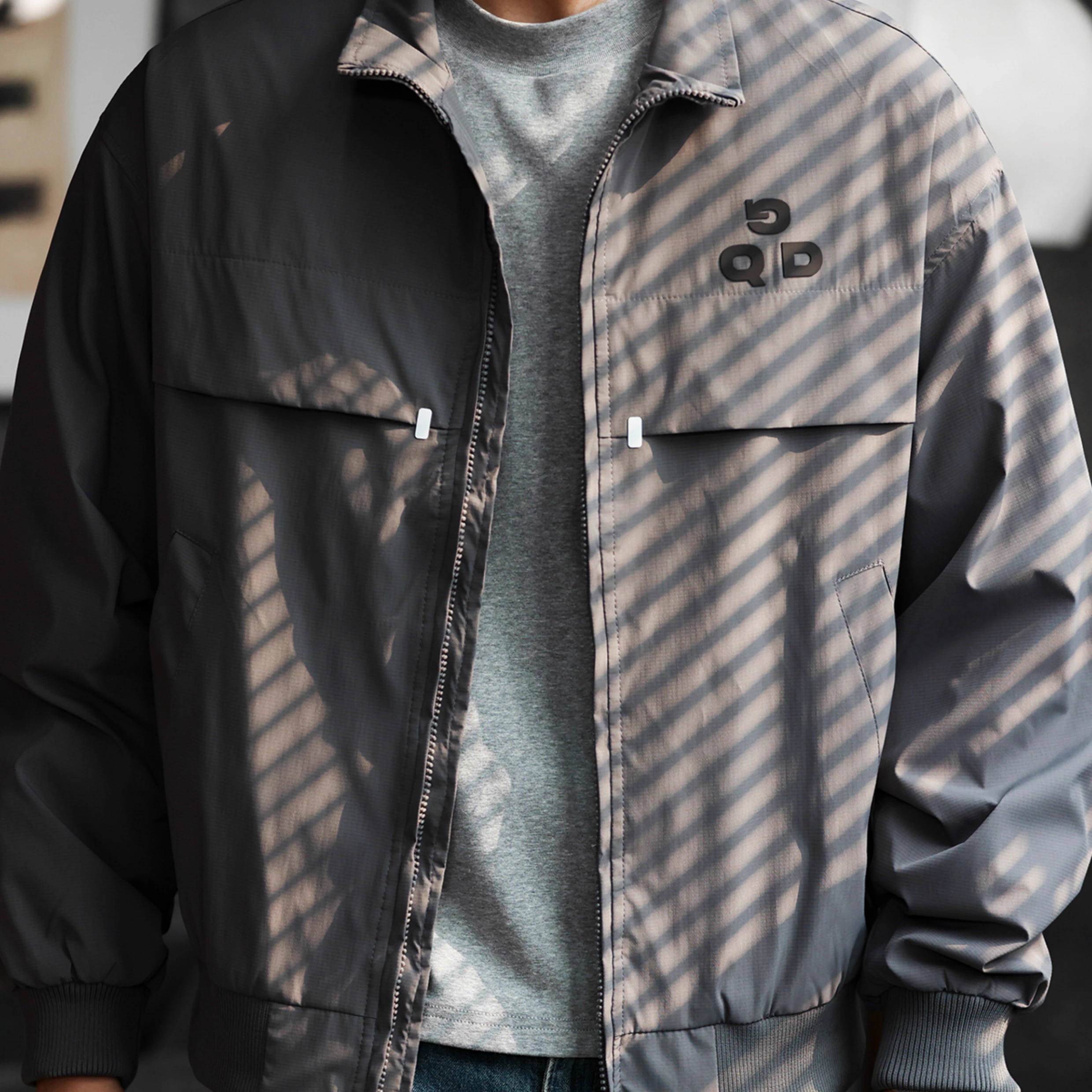 American Casual Waterproof Men'S Commuting Harrington Stand Up Collar Workwear Jacket