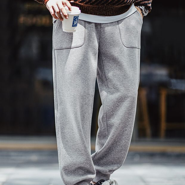 Madden Workwear American Retro OG107 Velvet Sweatpants Sports Leisure Warm Elastic Waist Ankle Banded Pants Men's Autumn and Winter