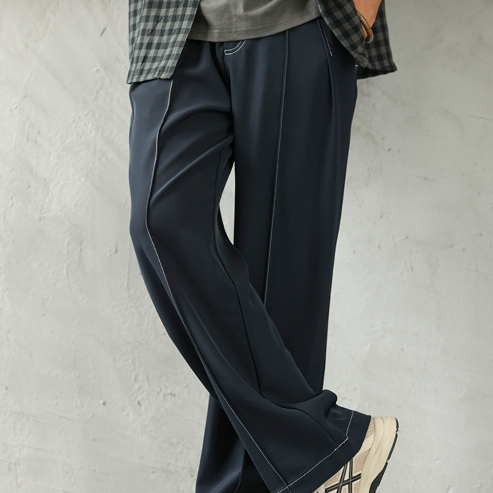 Casual Draped Straight Western Pants Niche Wanted Bright Line Commuter Premium Sense Wide Leg Trousers