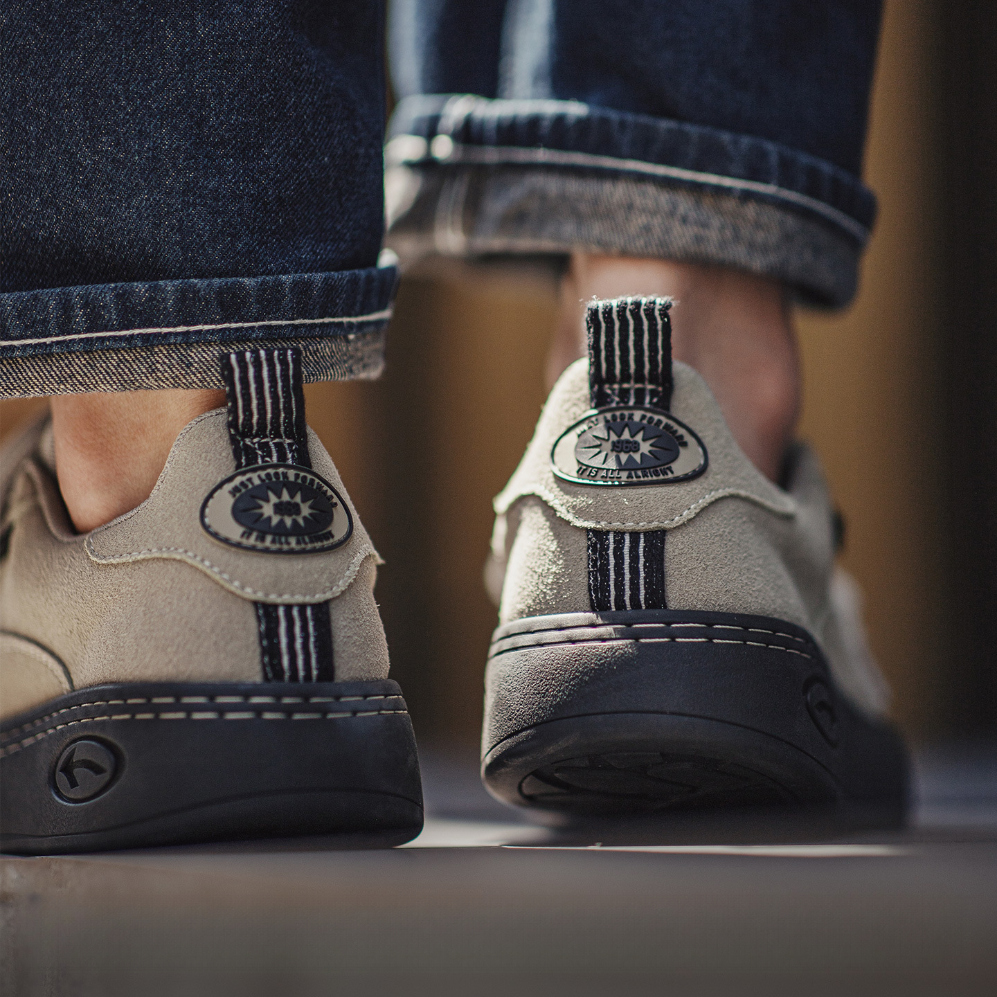 American Gray Retro Suede Low Cut Casual Shoes