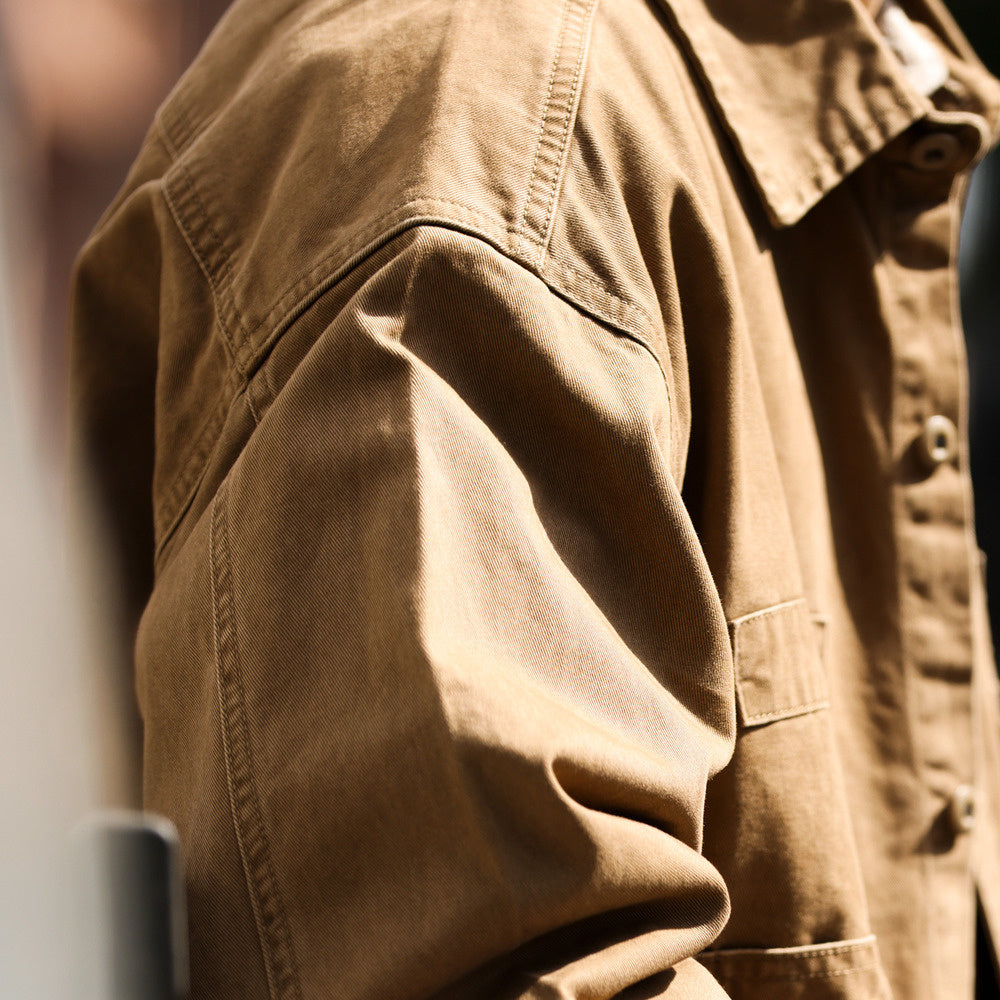 Hardcore canvas workwear shirt jacket, pure cotton brushed hunting coat